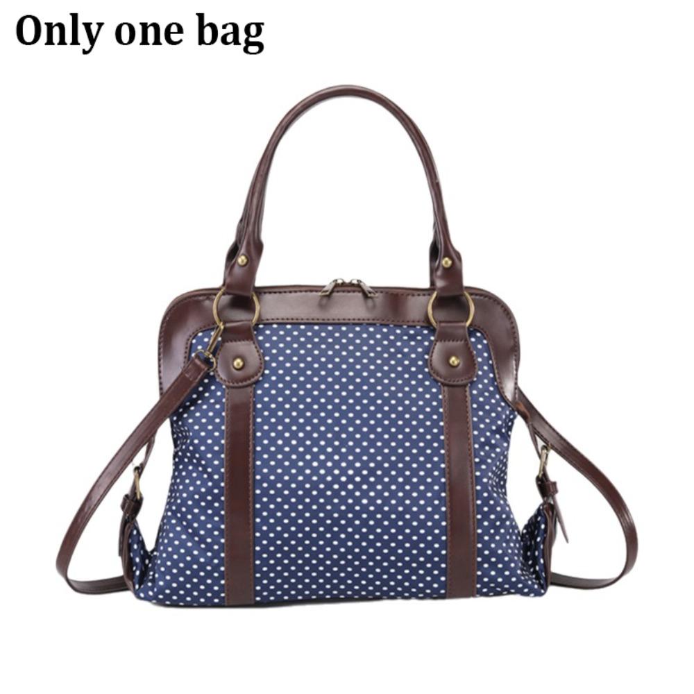 

Fashion Large Capacity Polka Dot Handbag Retro Leather Trim Women s Tote Bag Casual Vintage Shoulder Bag for Office Use