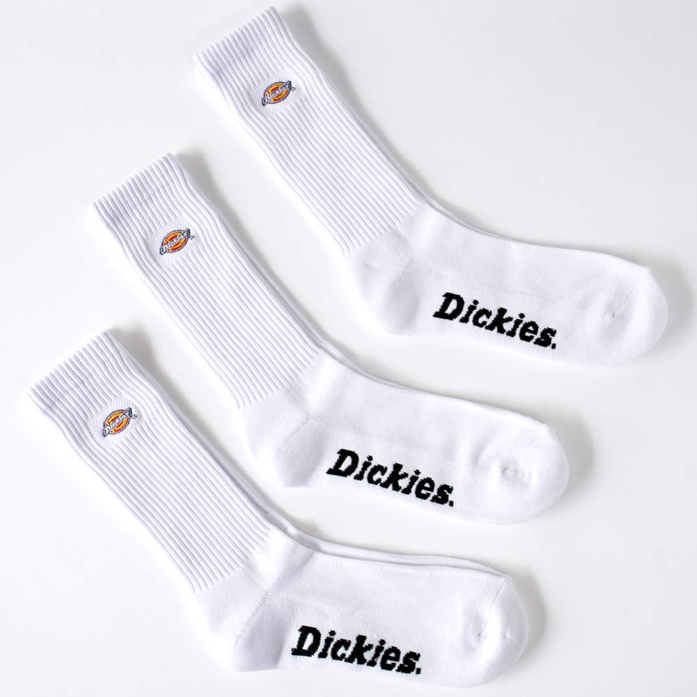 Dickies Logo Embroidered Pile Bottom High Socks Long Length White Men's 3-Pack 23-25cm Women's 3-Pack