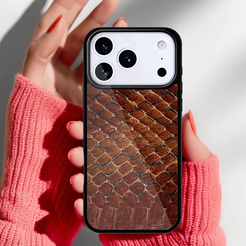 Snake Texture Phone Case for iPhone 17 Air 16e 15 14 13 Pro Max Back Cover for 12 11 Pro Coque