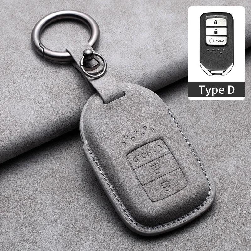 

Car Key Case Cover Shell For Honda Accord Crv Cr-V Fit Civic Hr-V Hrv Jazz Brv Br-V City Odyssey Xr-V Leather Car Keychian