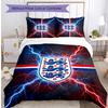 Set Biancheria da Letto Stampata Calcio Inghilterra 3 Pezzi Copriletto Traspirante Accogliente come Regalo per la Casa Nuova o per le Feste