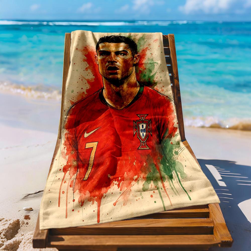 Cristiano Ronaldo Beach Towel Super Soft Microfiber Quickdry Fabric Comfortable Lightweight