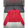 Miu Style 2026 Spring Embroidered Knit Cardigan: Age-Reducing, Versatile Long Sleeve with Hollow Hem