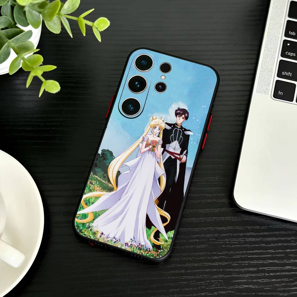 Cartoon G-Sailor M-Moons Phone Case For Samsung S26,S25,S24,S23,S22,S21,S20,S30,Ultra,Plus,Fe,Note,5G Black Cover