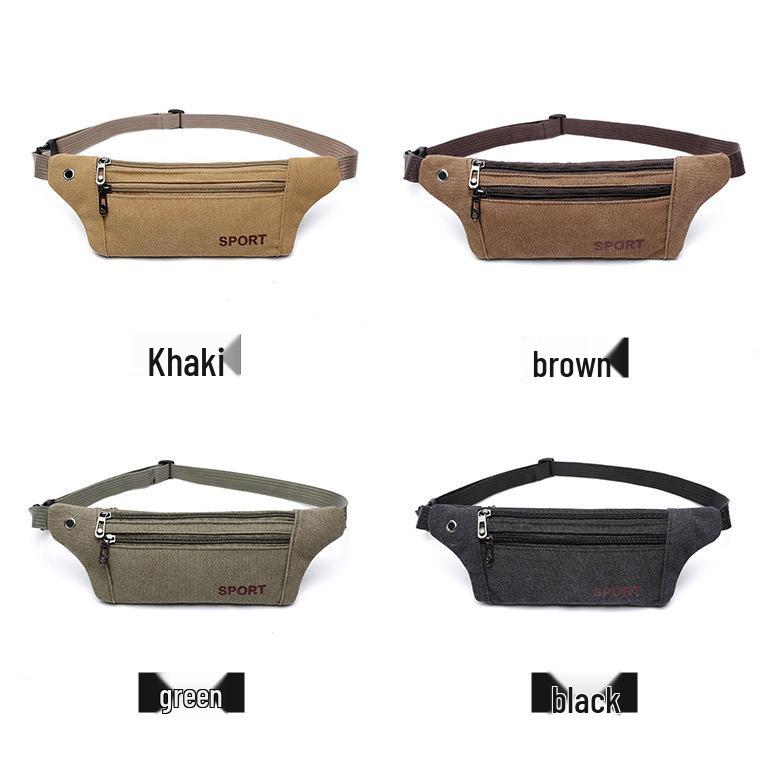 Custom Logo Unisex Crossbody Canvas Waist Bag for Outdoor Sports, Mountaineering, Fitness & Running