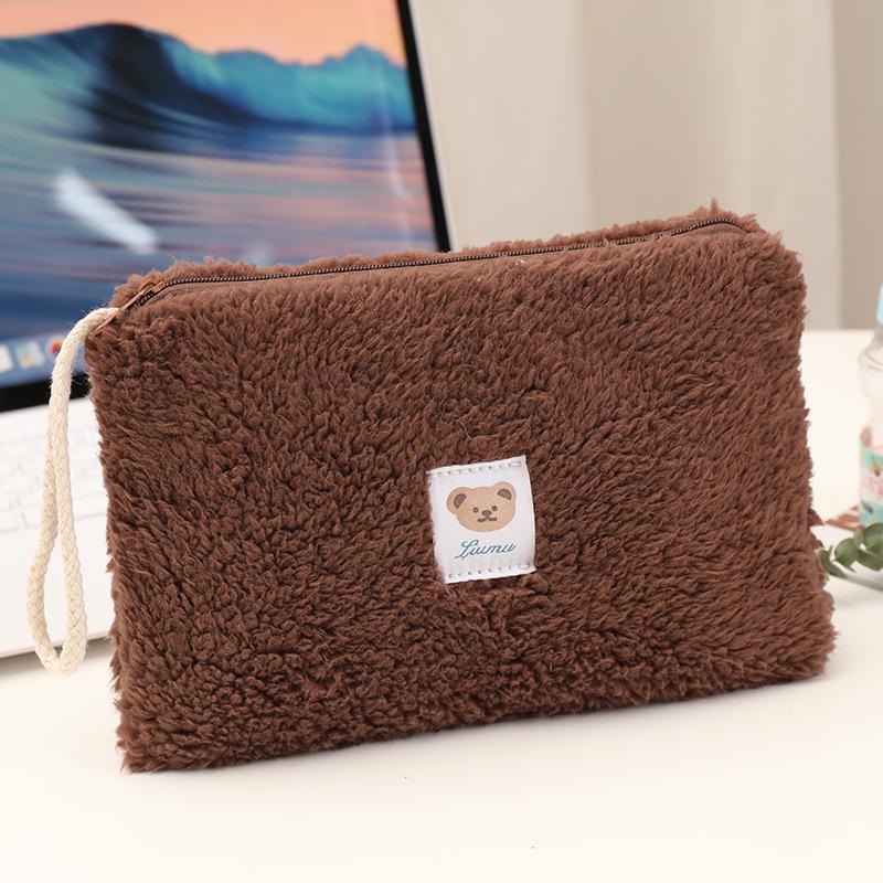 Große Kapazität Niedliche Plüsch Reise Kosmetik Lippenstift Aufbewahrungstasche Frauen Make-Up Kits Handtaschen Organizer Brieftasche Federmäppchen Tasche