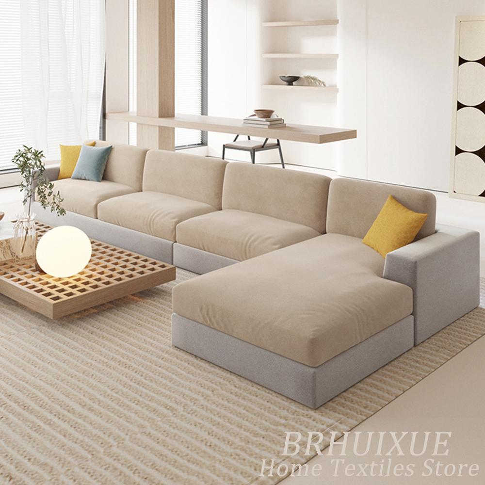 Velvet Sofa Cushion Cover For Living Room Anti-Slip Elastic Sofa Cover Solid Color Soft Slipcover Home Decor Furniture Protector