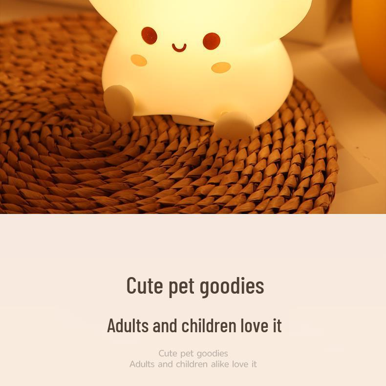 Star Dormitory Silicone LED Night Light, Warm Color, Cute Bedside Atmosphere Lamp, Sleep Companion, Tap To Illuminate.