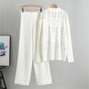 Autumn And Winter Women's Hot Diamond Letter Casual Top Loose and Comfortable Design Pants Set
