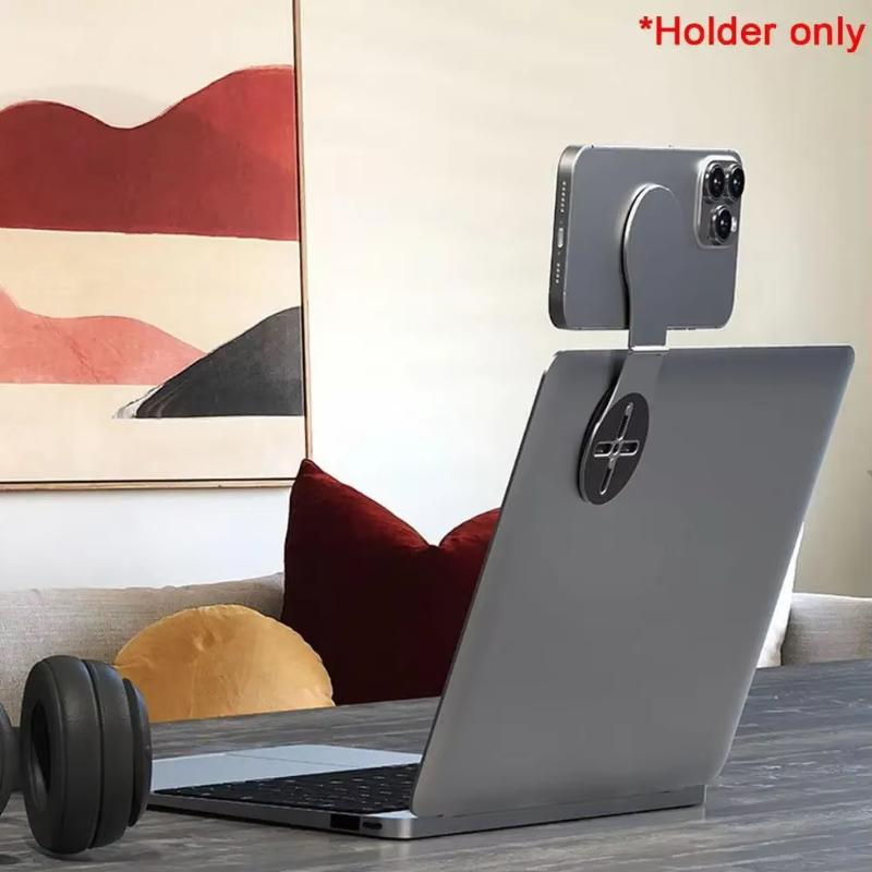 Universal Magnetic Phone Mount Holder For Computer Monitor Laptop Car Dashboard Aluminum Foldable Adjustable Stand