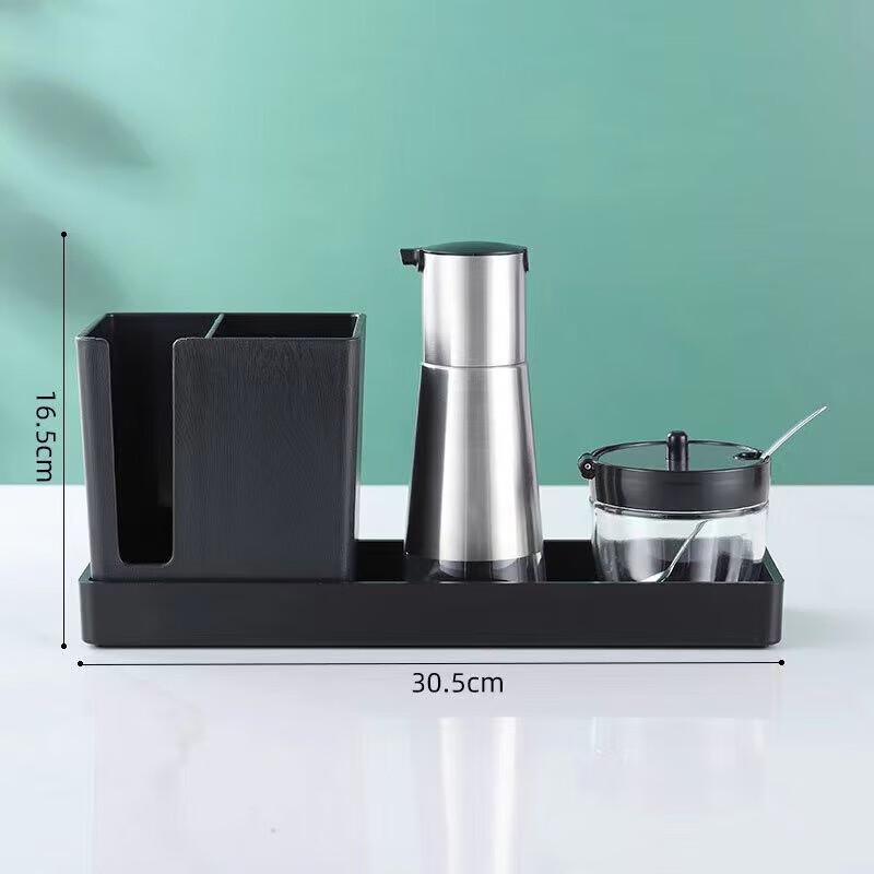 Chui Shan Hai Commercial Glass Seasoning & Chopstick Holder Set