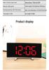 Curved LED Mirror Alarm Clock with Thermometer for Students