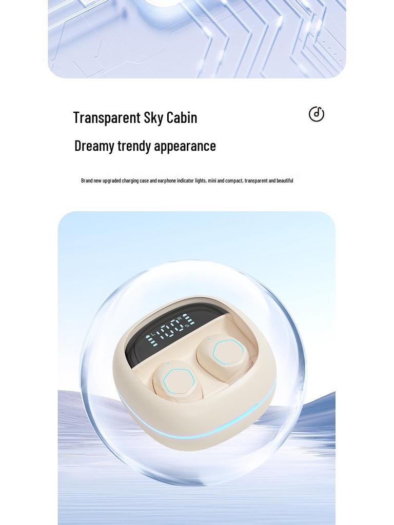 M41 Wireless Bluetooth Earbuds: Noise-Cancelling, Long Battery, 5.3 Smart Display, Transparent Design