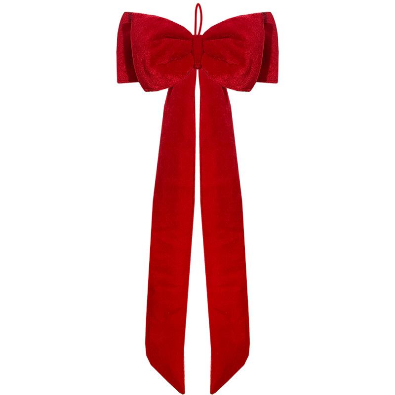 Samt Handgefertigt Europa Amerika Stil 34cm*80cm Großformat Vier-Ohren-Schleife Weihnachtsbaum Dekoration Festliches Band Ornament