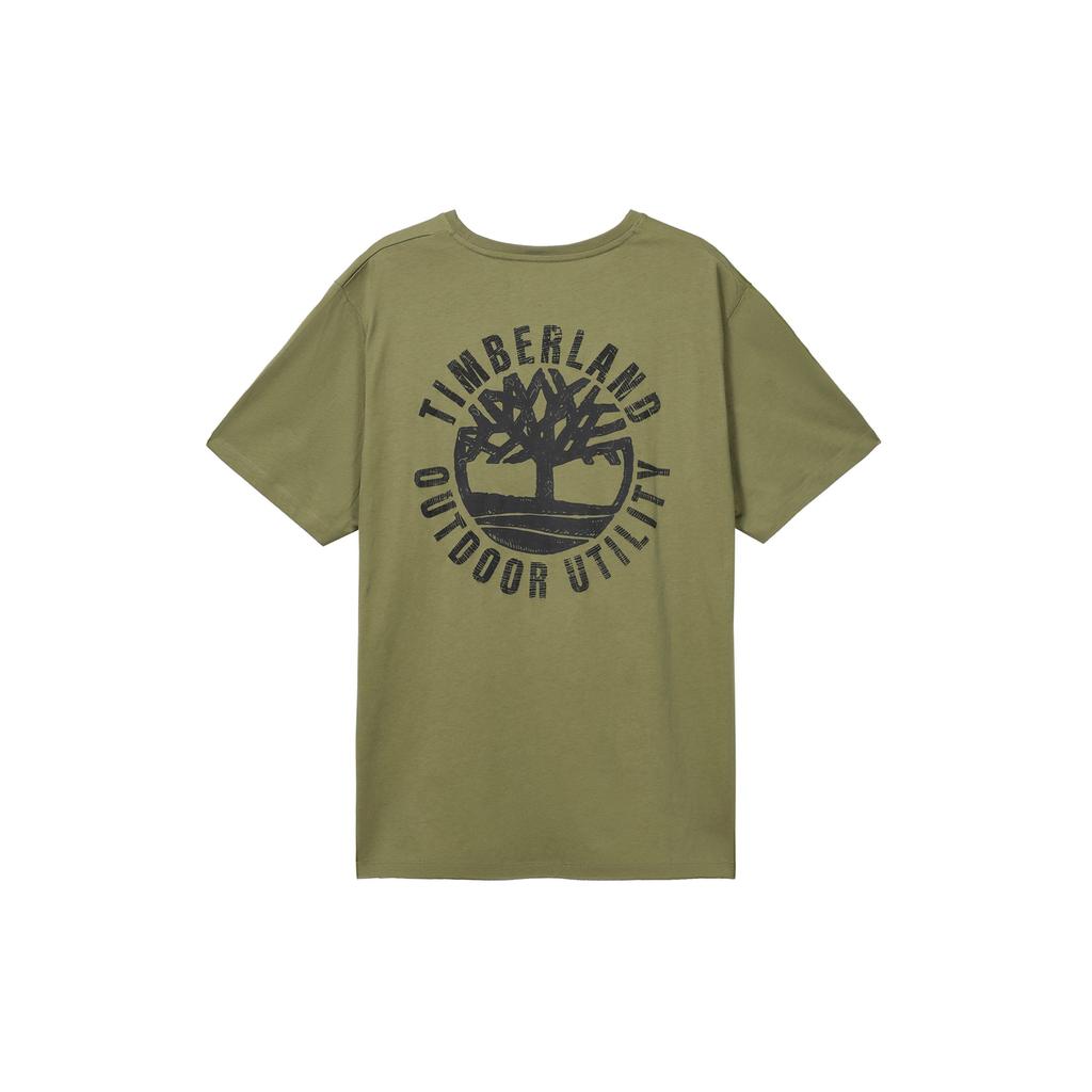 Timberland Letter Print Outdoor Casual Simple Comfortable Breathable Pullover Round Neck Short Sleeve T-Shirt Unisex Tops Olive-Green A42Q5-EG5