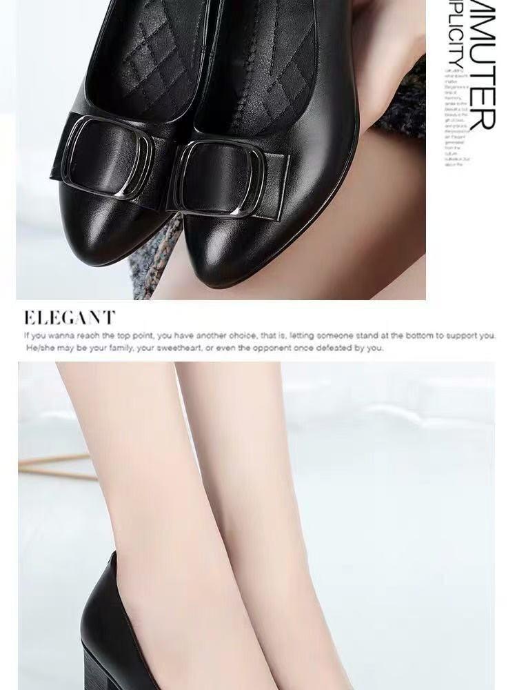 Scarpe in Pelle da Donna Autunno 2025 con Suola Morbida per il Comfort - Tacco Basso Nero
