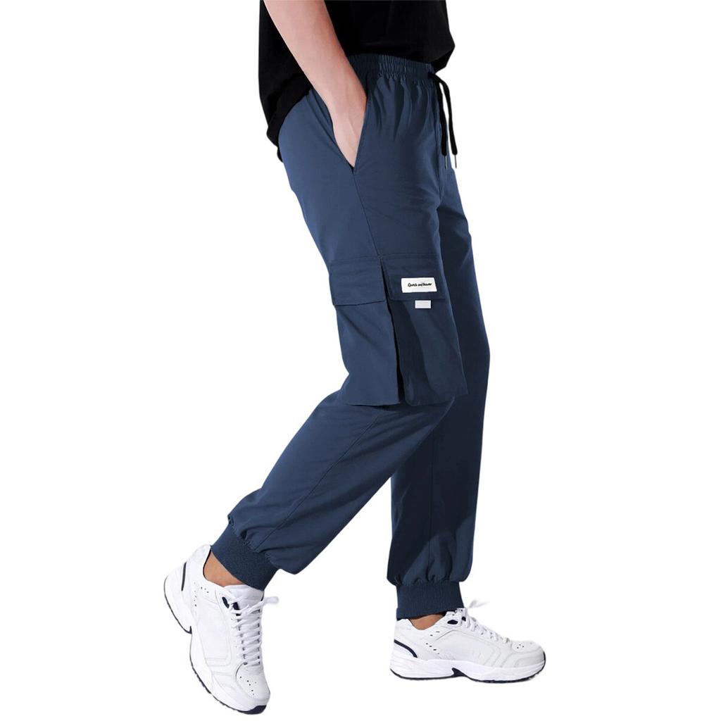 Men's Overalls Drawstring Multi Pocket Casual Pants Hiking Pants
