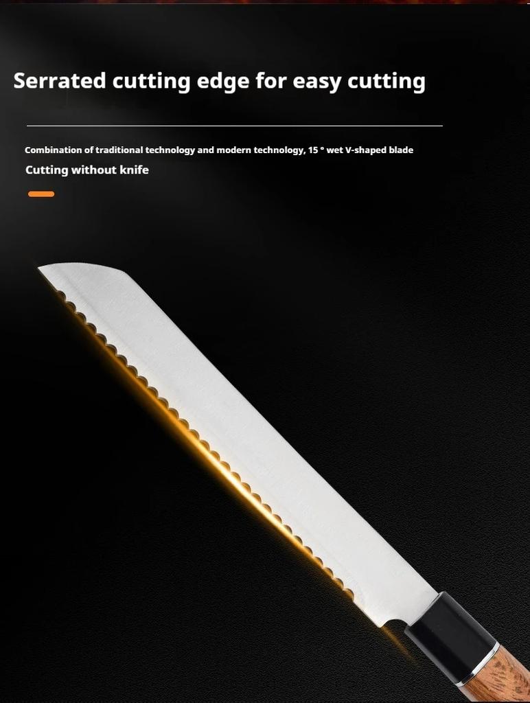 Japanese Baking toast saw knife for Bread serrated Cutting Stainless steel baking Baking cake damascus style Cook helper