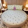 1PC Waterproof Round Cartoon Printed Bed Fitted Sheet with Elastic Single/Queen/King Mattress Cover (without Pillowcase)