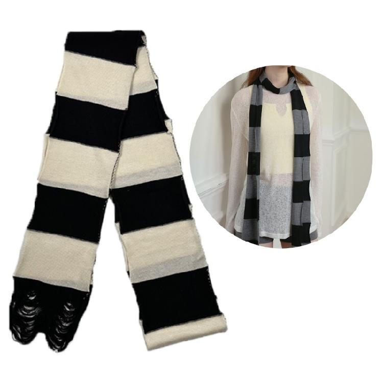 Stripe Pattern Scarf for Women Autumn Thin Scarves Female Camping Shopping Scarf