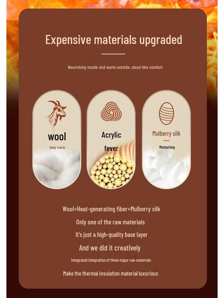 Women's Mulberry Silk Wool Fleece-Lined Warm Base Layer, Mid-High Neck, Autumn/Winter 2025 Collection