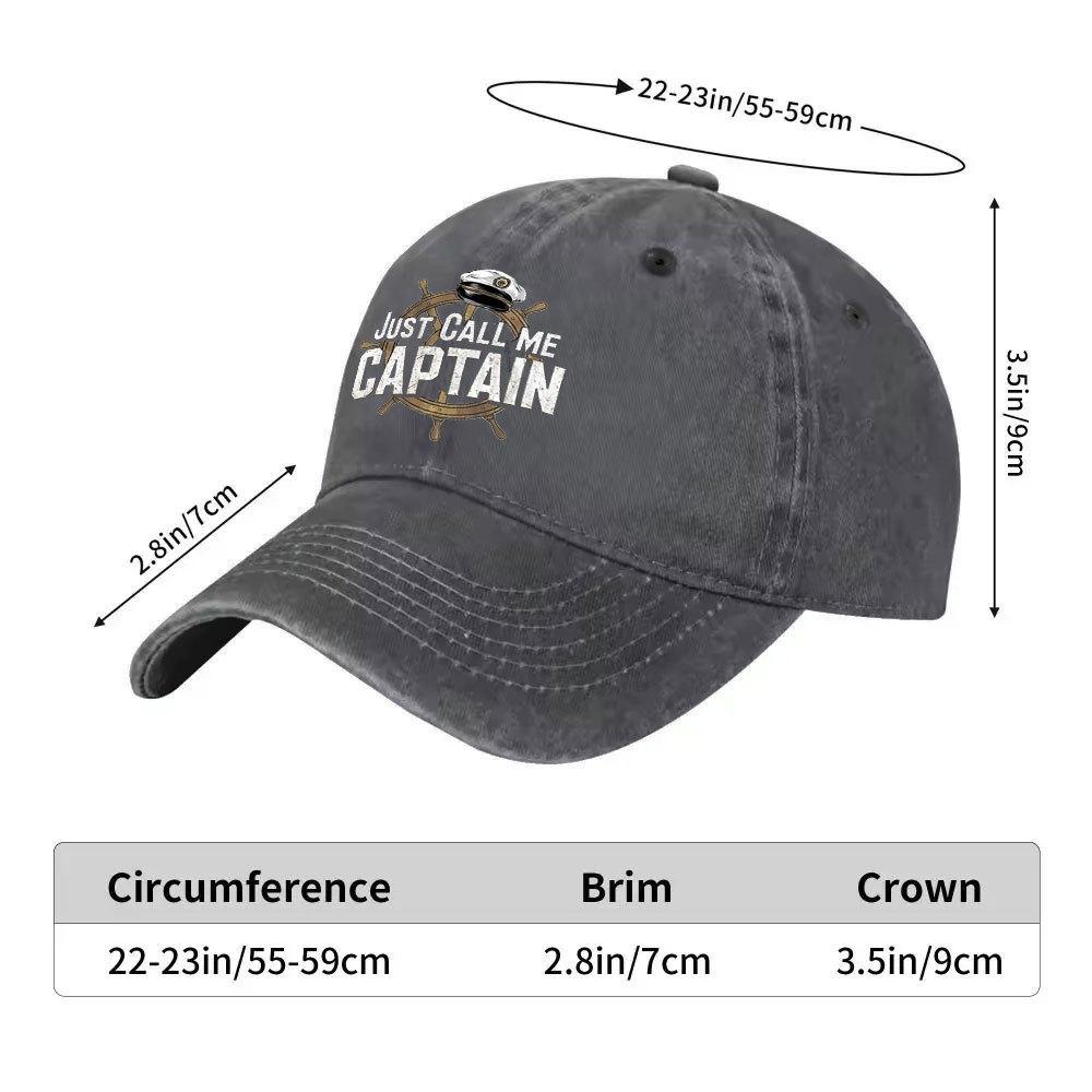 pc Adjustable Duckbill Baseball Cap with Just Call Me Captain Text  Lightweight Unisex Snapback Hat Suitable for Sports Tra