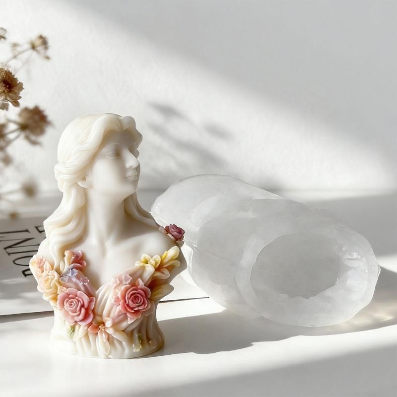 Flexibilní Pevná Silikonová Forma Domácí Doplněk Přenosná pro Figurku Bohyně Sádrové Umění Snadno Čistit Zachycení Detailů