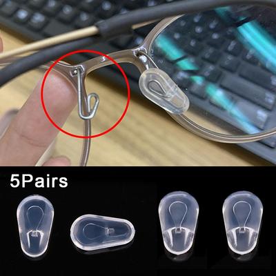 5Pairs Silicone Nose Pads Piece Eyeglasses Push In Silicone Air Chamber Nose Pad