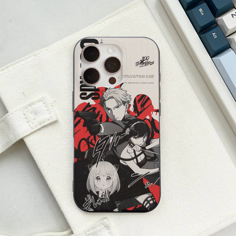 Classic Anime Spy X Family Luxury Ripple Shockproof Phone Case For IPhone 17 Air 16 15 14 13 12 11 Pro Max Plus Pro