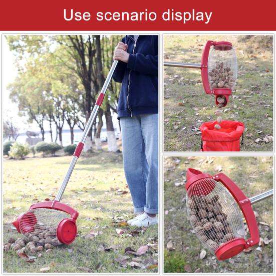 Extended Handle Stainless Thick Pole Storage Labor-saving with Bag Large Rolling