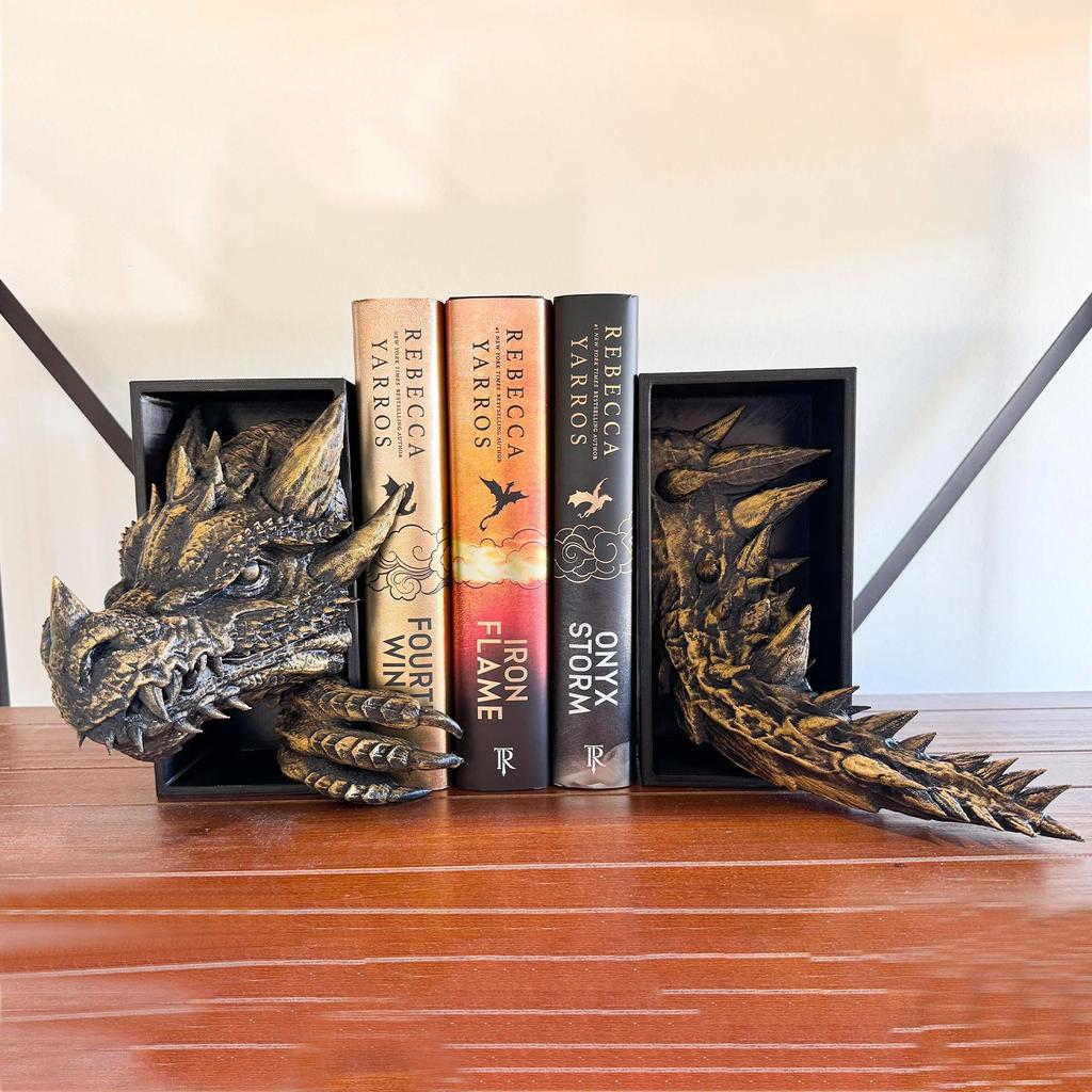 Dragons Awakening Book End – Fantasy Book Nook Insert for Dragon Readers Unique Home Decor for Bookshelves & Libraries