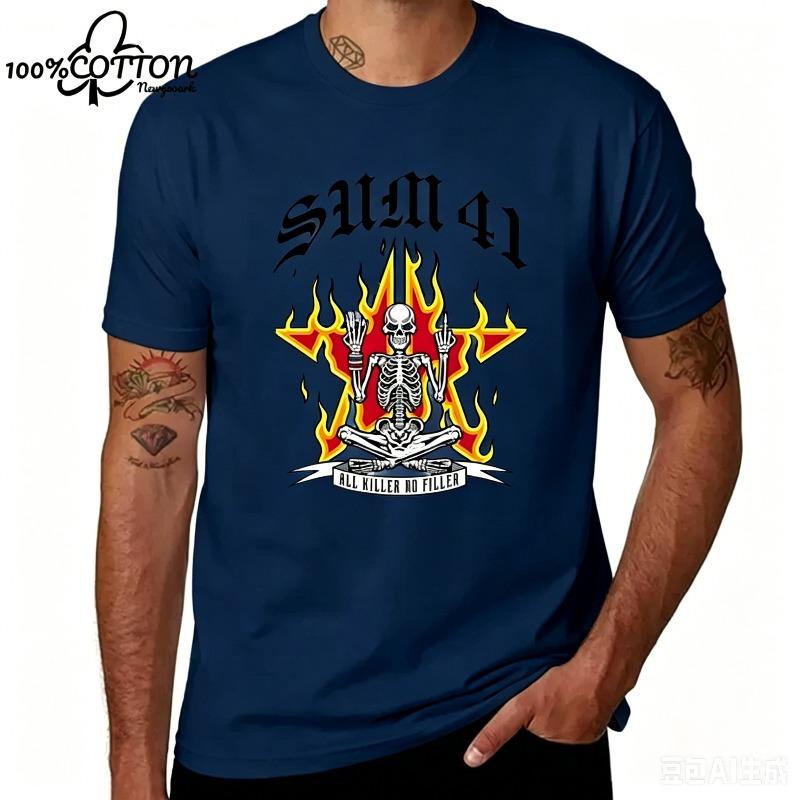 Fashion Skull Print Tshirt Unisex Unisex 100 Cotton Short Sleeve Casual Streetwear Top New Summer 100 Cotton Unisex Unisex Fashion