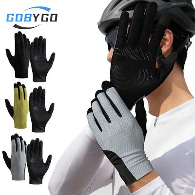 1 Paar Fahrradhandschuhe Vollfinger Touchscreen Silikon Anti-Rutsch Atmungsaktiv für Rennrad Motorrad Fahrrad