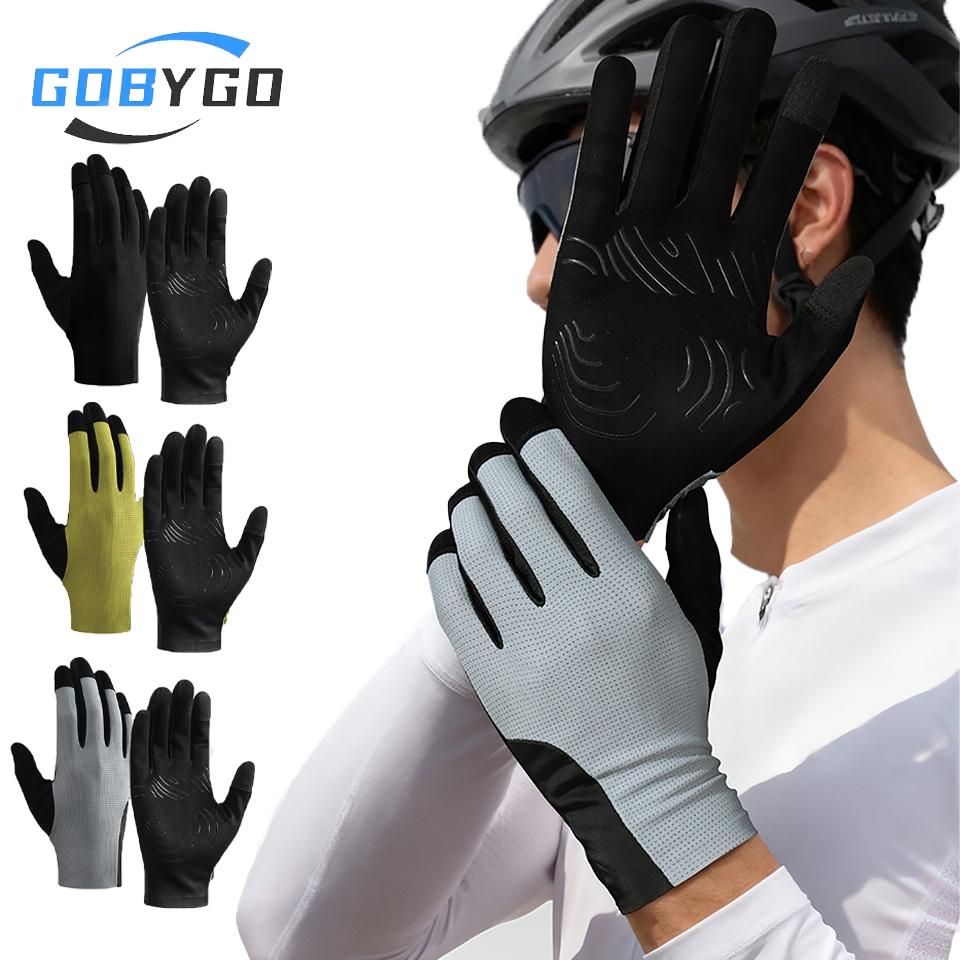 1Pair Cycling Gloves Full Finger Touch Screen Silicone Anti Slip Breathable for Road Motorcycle Bicycle