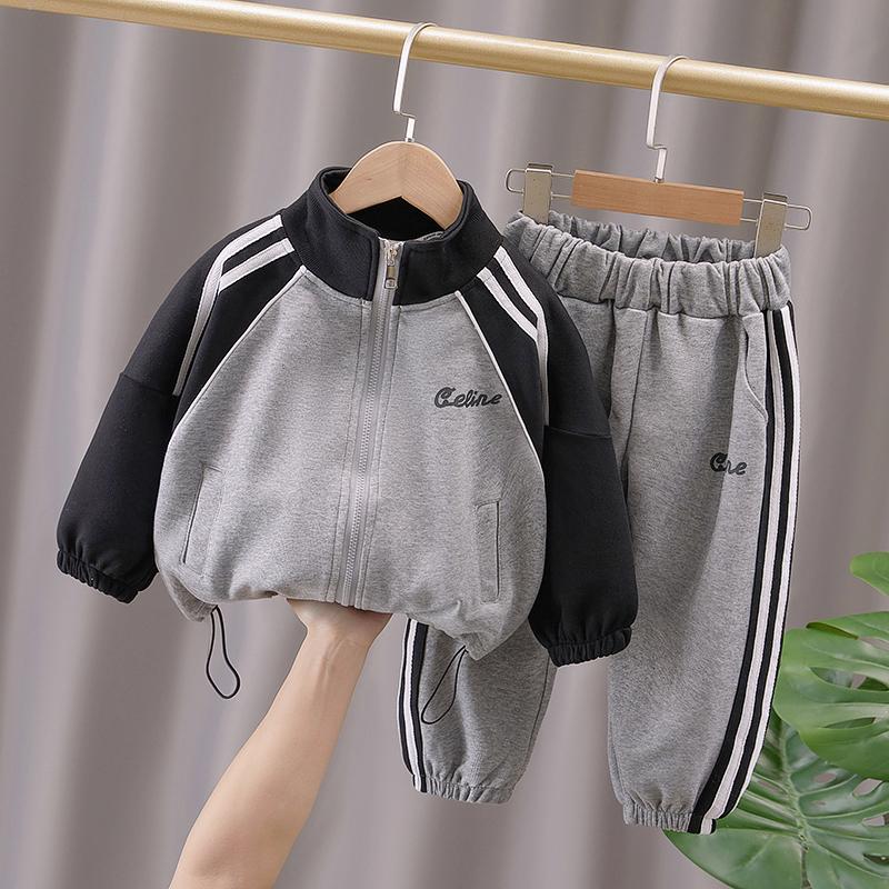 

Модная уличная куртка и спортивный костюм-двойка для мальчиков, весна/осень 2025 100cm Height ~95cm