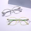 Computer Plano Reading Glasses Frame for Women Men Anti Blue Light Round Eyewear Blocking Eyeglasses Optical Polygon Spectacle