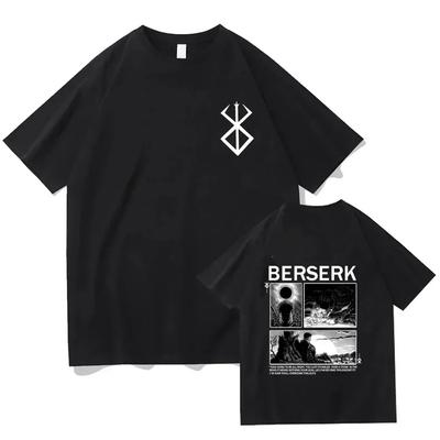 Hip Hop Streetwear Męski T-shirt Anime Berserk Guts Nadruk T-shirt 100% Bawełna Koszulka Unisex Oversize Casual Damski T-shirt Y2K Ubrania