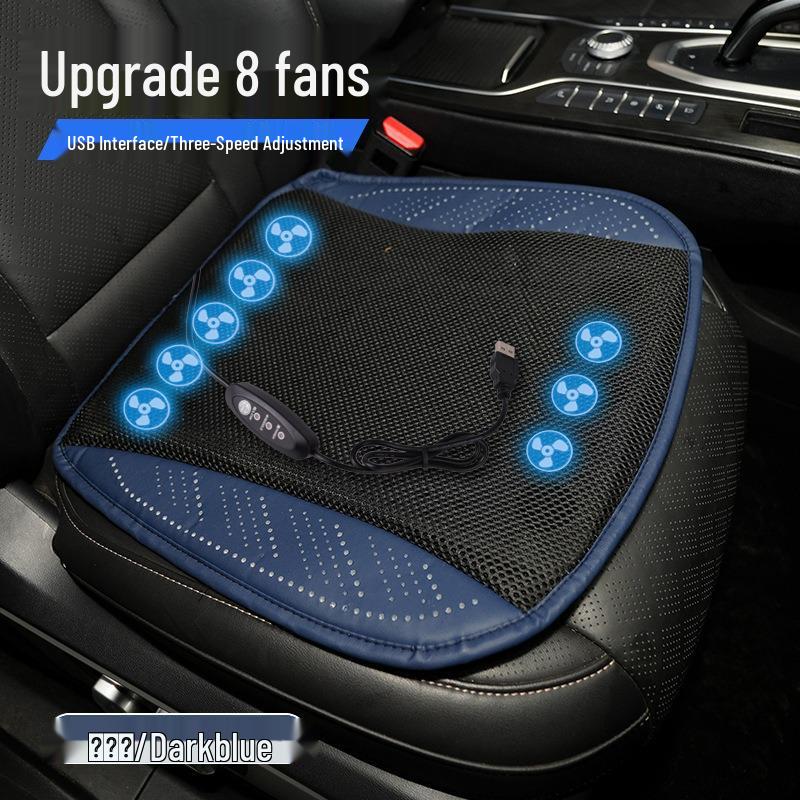 USB-Powered Breathable Ice Silk Car Seat Cushion for Summer Cooling