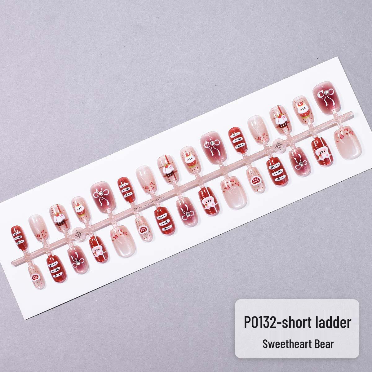 

Sweet Plum Teddy Bear Manicure Set - 30 Wearable Crystal Bow Nail Patches