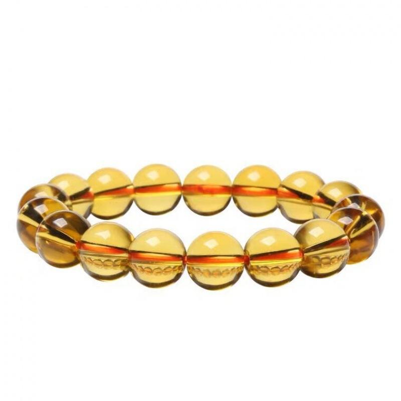 

Brazilian artificial citrine bracelet for women, golden and transparent, suitable for both men and women, a fashionable gift for couples 6mm цитриновый