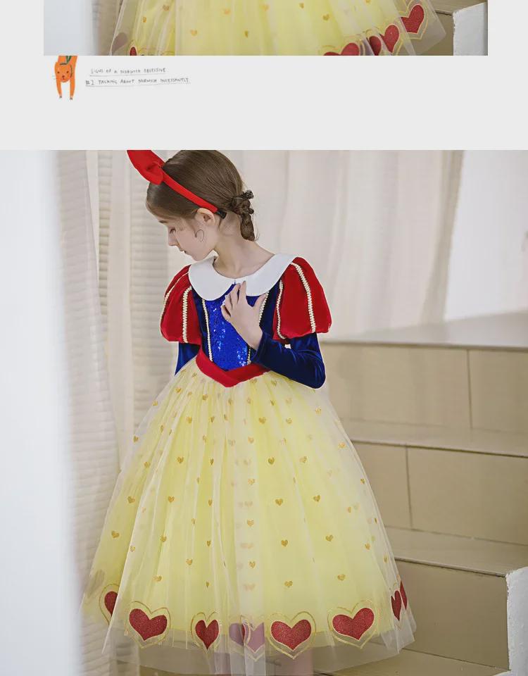 2024 Vår Prinsessan Elsa och Snövit Festivaluppträdandeklänning för Små Flickor