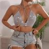 2024 European Music Festival Metal Chain Tube Top Backless Sexy Top