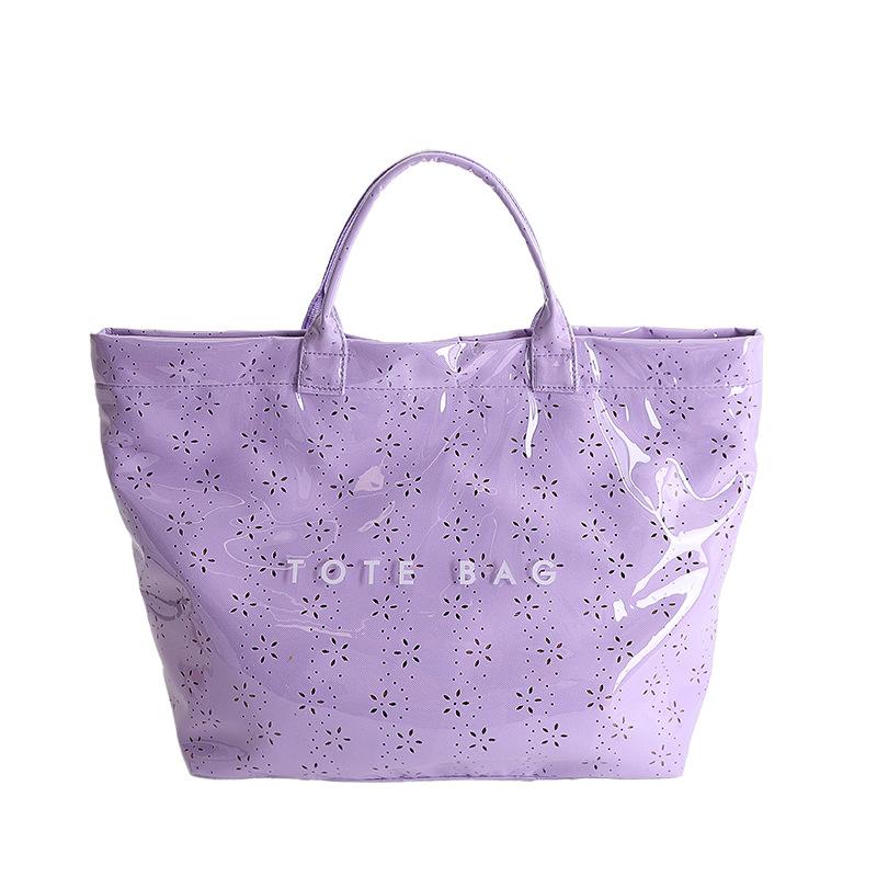 Large Capacity Transparent PVC Waterproof Tote Bag Women Commuter Handbag