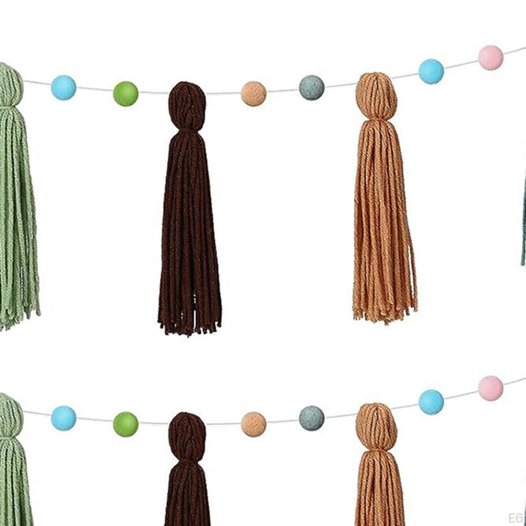 Boho Quastengirlande Dekoratives Banner Foto-Requisiten 31,5 Zoll Wandbehang Ornament für