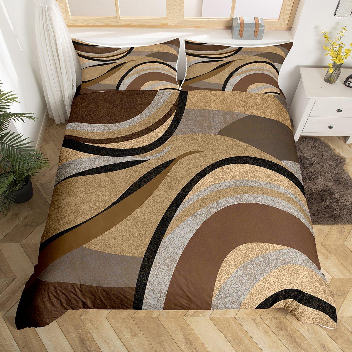 

Homewish Grey Pink Abstract Ombre Duvet Cover Set,Square Circle Geometry Bedding Set,Teen Kid Child Adult Bed Set DE XS 100x135cm 2pcs&set