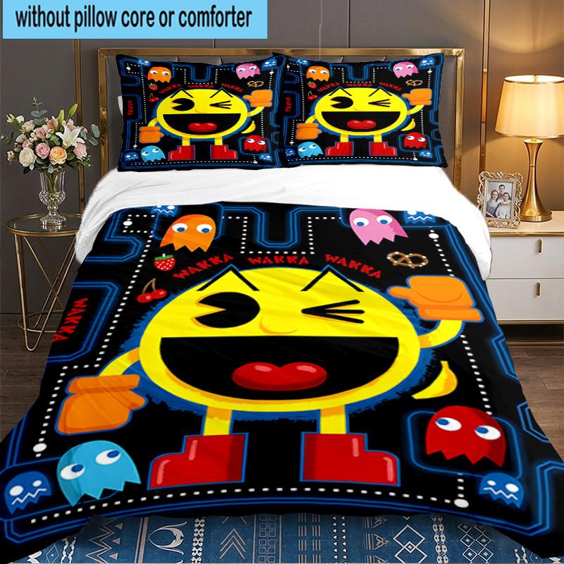3PCS Game PAC Bedding Set,Including 1pc Duvet Cover And 2pcs Pillowcases Perfect for Bedroom, Dormitory, Large size Fan Christmas gift