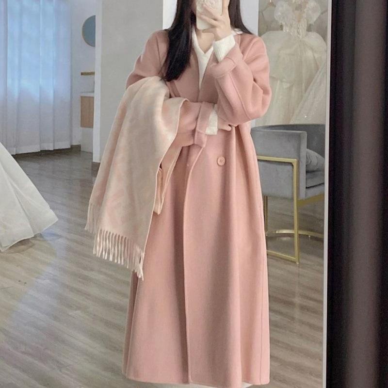 Camel Woolen Coat Women's Autumn and Winter Mid-length Loose Temperament High-end Woolen Coat