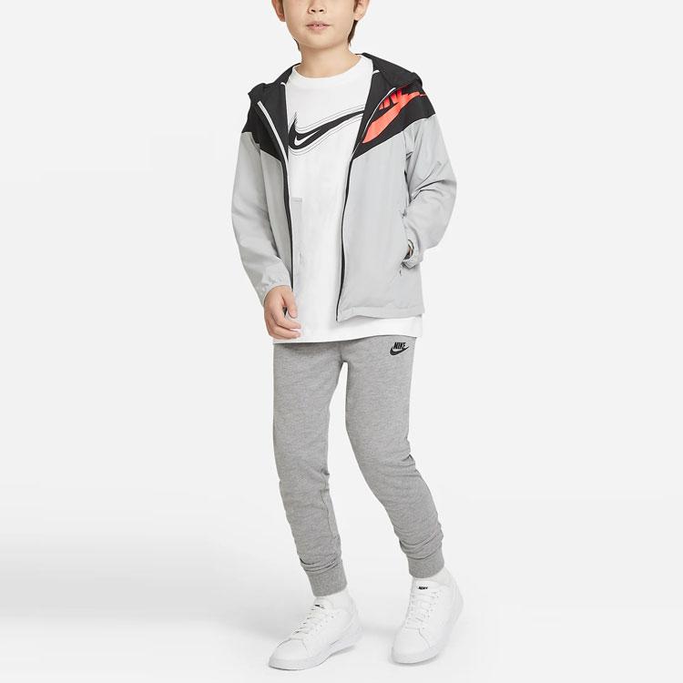 Nike Sportswear Logo Knit Joggers For Boys Kids Bottoms Grey DA0809-091