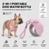 Kuangjie Folding Dog Water Bottle with Stainless Steel Hook and Ball-Valve Recirculating System
