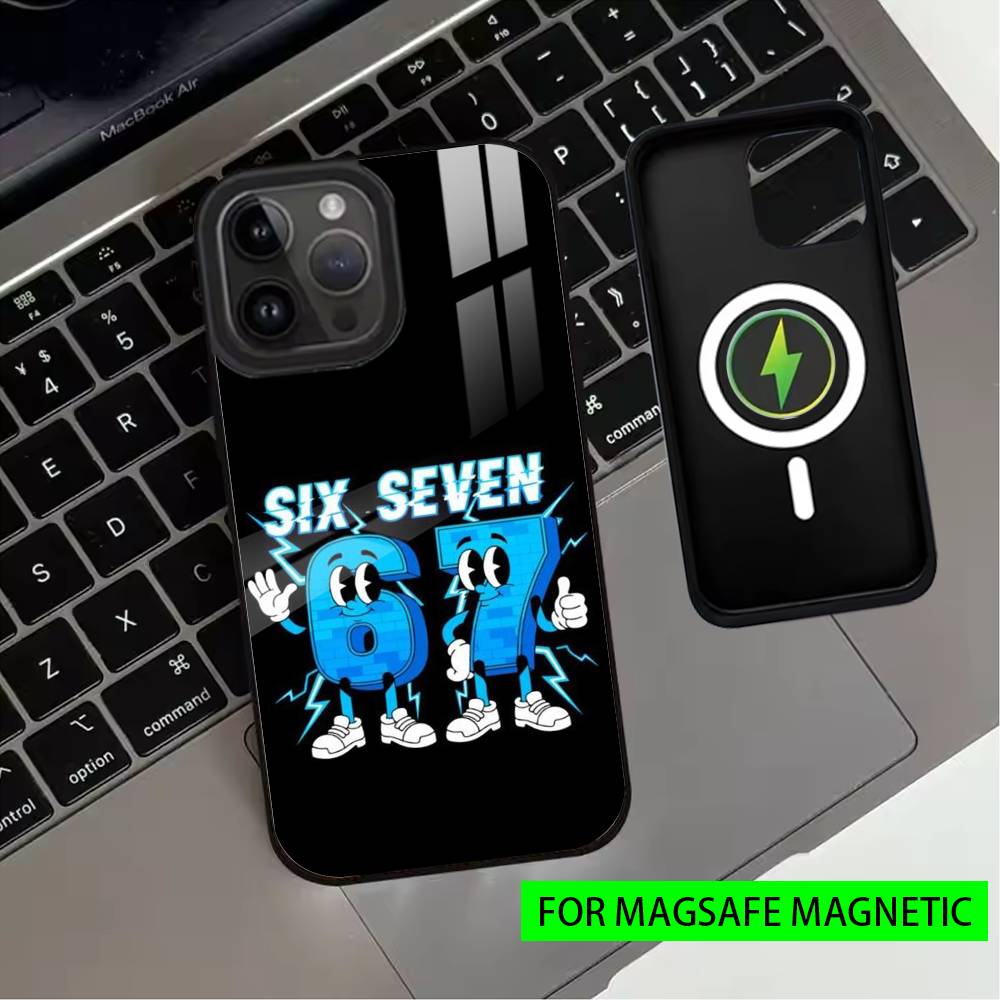 S-Six SS S-Seven 67 Phone Case For iPhone17,16,15,14,13,12,11 Plus,Pro Magnetic with Magsafe Wireless Charging